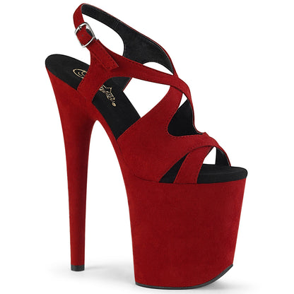 Pleaser Sandalias para mujer FLAMINGO-831FS Red Faux Suede / Red Faux Suede