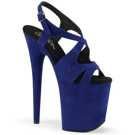 Pleaser Sandalias para mujer FLAMINGO-831FS Royal Blue Saux Suede / Royal Blue Faux Suede