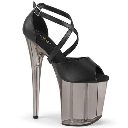 Pleaser Sandalias para mujer FLAMINGO-840T Blk Faux Cuero / Blk Mate