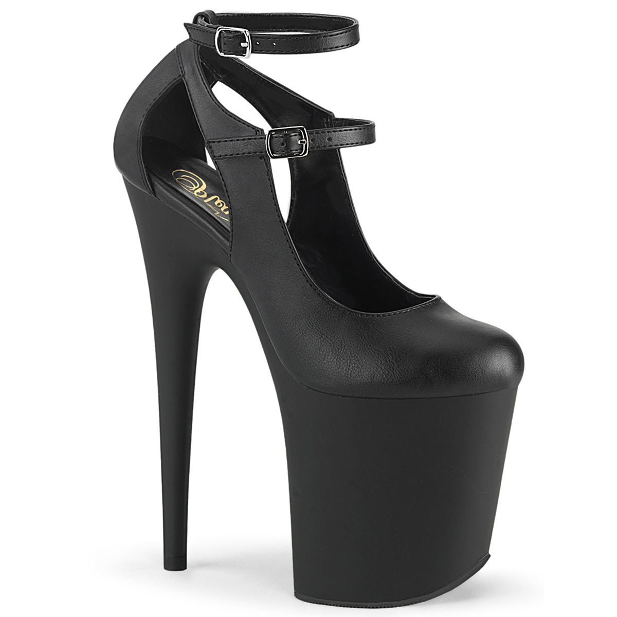 Pleaser Sandalias para mujer FLAMINGO-850 BLK Faux Cuero / Blk Matte