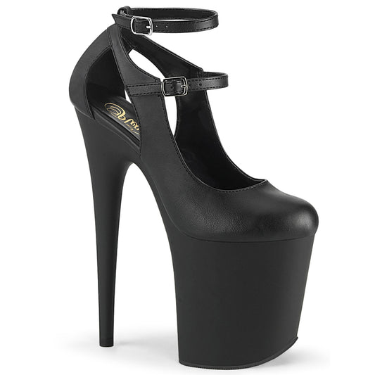 Pleaser Sandalias para mujer FLAMINGO-850 BLK Faux Cuero / Blk Matte