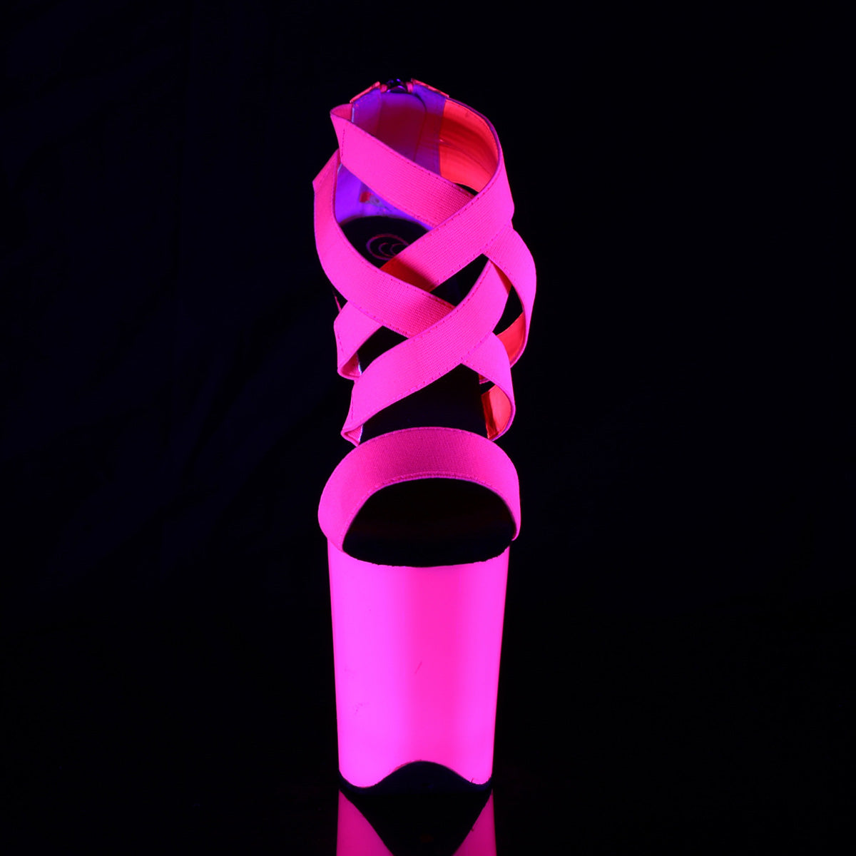Pleaser Sandalias para mujer FLAMINGO-869V Neon H. Pink Elastic Band-Pat / Neon H. Pink