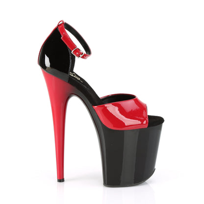 Pleaser Sandalias para mujer FLAMINGO-889 RED-BLK PAT / BLK-ROJO