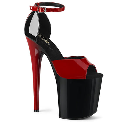 Pleaser Sandalias para mujer FLAMINGO-889 RED-BLK PAT / BLK-ROJO