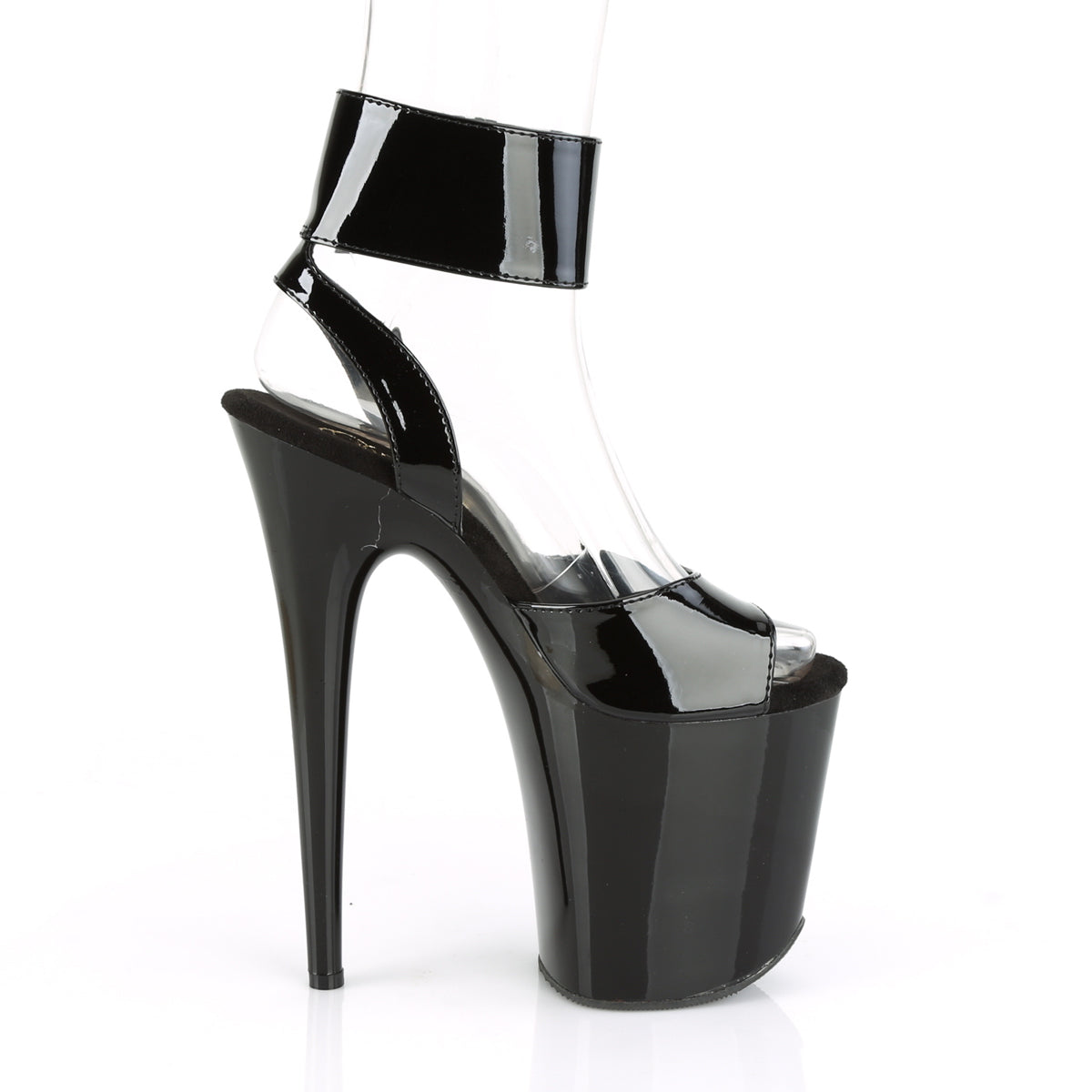Pleaser Sandalias para mujer FLAMINGO-891 BLK PAT / BLK
