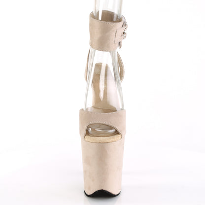 Pleaser Womens Sandals FLAMINGO-891 Beige Faux Suede/Beige Faux Suede