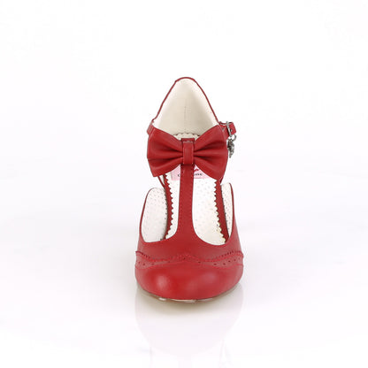 Pin Up Couture Bombas para mujer FLAPPER-11 Red Faux Cuero