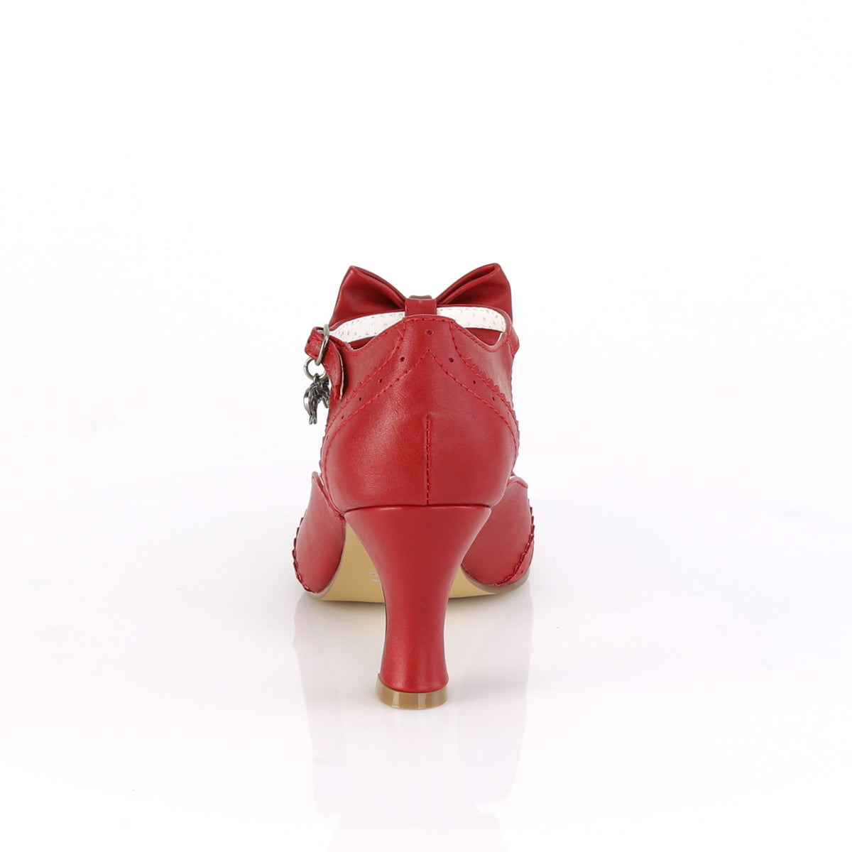 Pin Up Couture Womens Pumps FLAPPER-11 Red Faux Leather