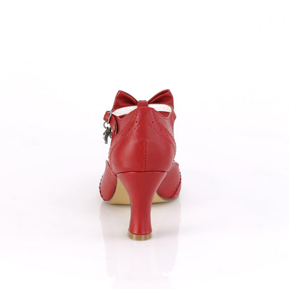 Pin Up Couture Bombas para mujer FLAPPER-11 Red Faux Cuero