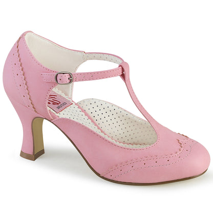Pin Up Couture Womens Pumps FLAPPER-26 B. Pink Faux Leather