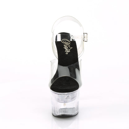 Pleaser Womens Sandals FLASHDANCE-708 Clr-Blk/Clr