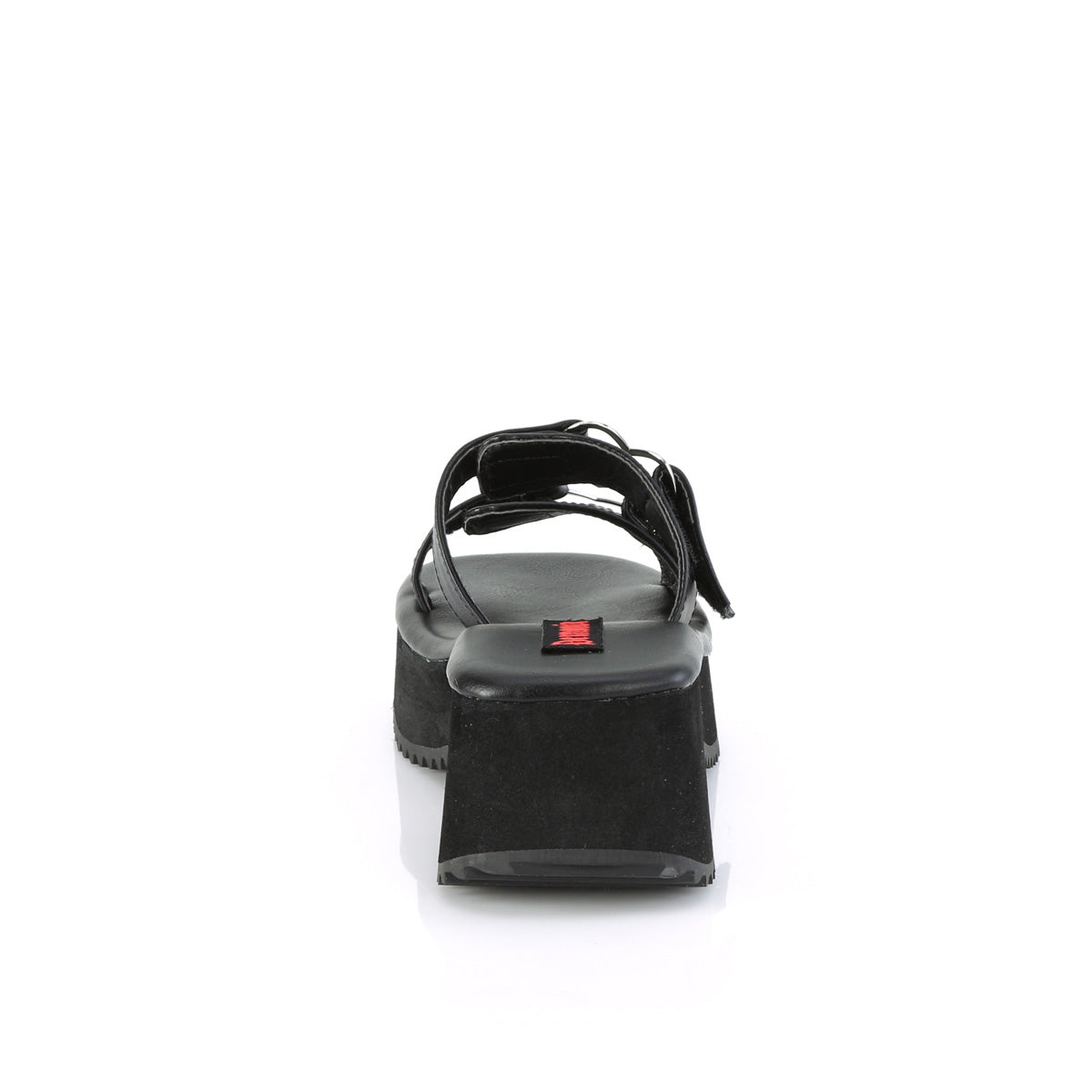 DemoniaCult  Sandalias FLIP-12 BLK de cuero vegano
