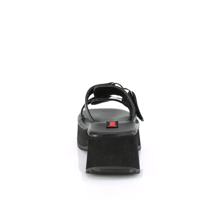 DemoniaCult  Sandalias FLIP-12 BLK de cuero vegano