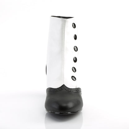 Bordello Womens Boots FLORA-1023 Wht-Blk Pu