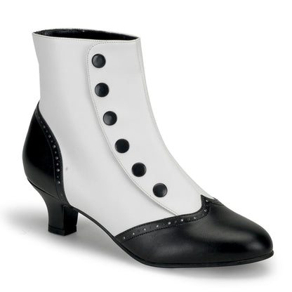 Bordello Womens Boots FLORA-1023 Wht-Blk Pu