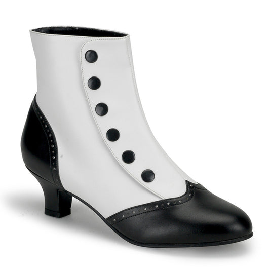 Bordello Womens Boots FLORA-1023 Wht-Blk Pu
