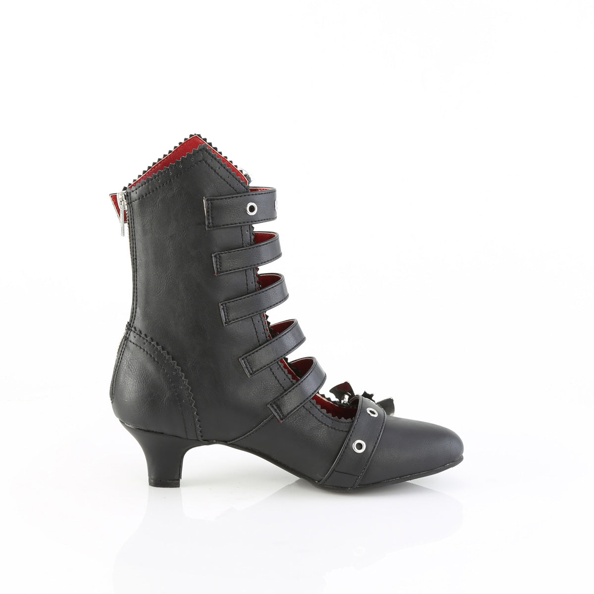 DemoniaCult Women's Ankle Boots FLORA-1035 Blk Vegan Leather
