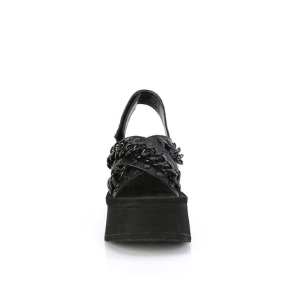 DemoniaCult  Sandalias FUNN-12 BLK de cuero vegano