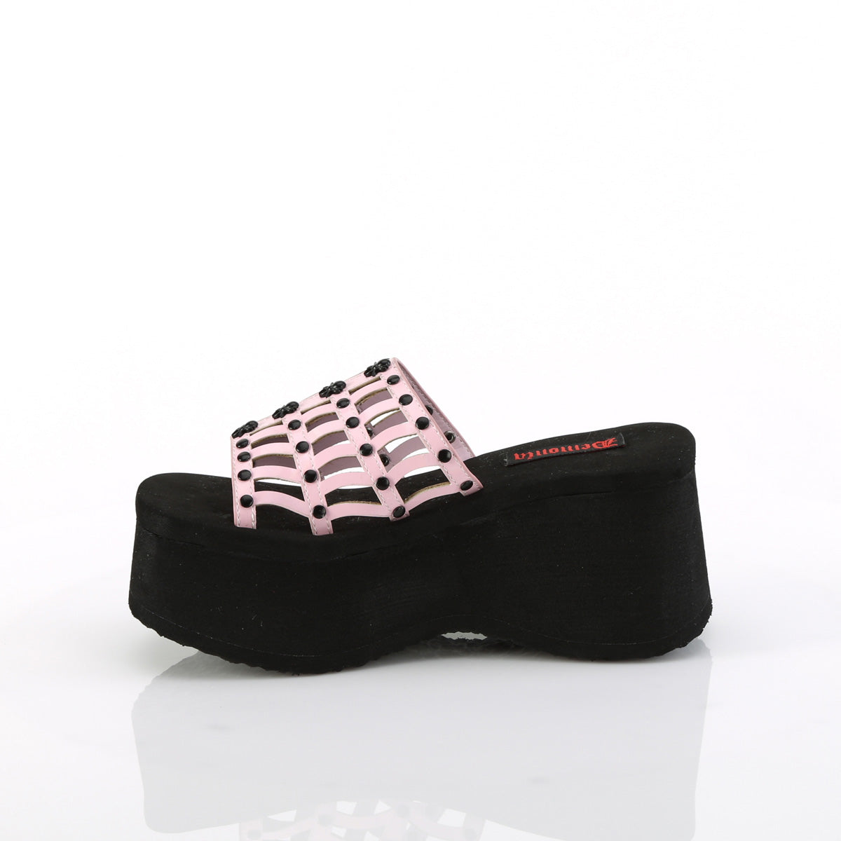 DemoniaCult  Sandalias FUNN-13 B. Pink Holo Pat