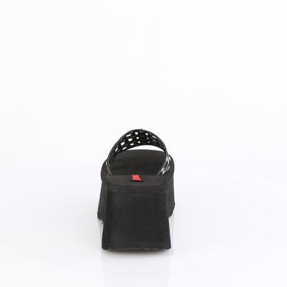 DemoniaCult  Sandalias FUNN-13 BLK de cuero vegano