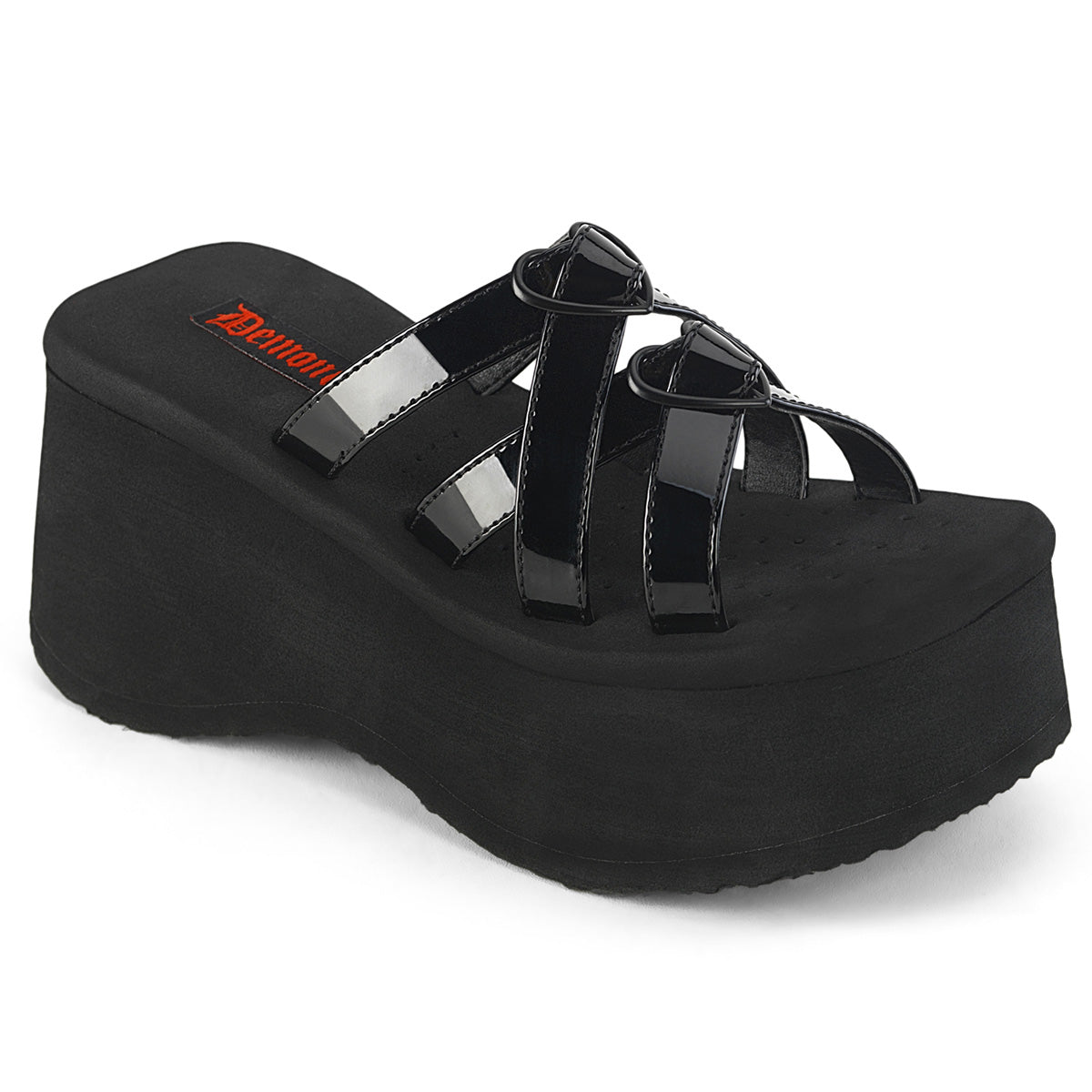 DemoniaCult  Sandalias FUNN-15 Blk Pat