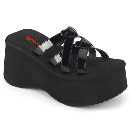 DemoniaCult  Sandalias FUNN-15 Blk Pat