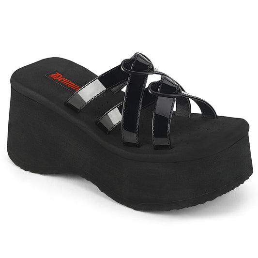 DemoniaCult  Sandalias FUNN-15 Blk Pat