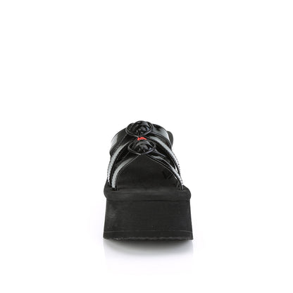 DemoniaCult  Sandalias FUNN-15 Blk Pat
