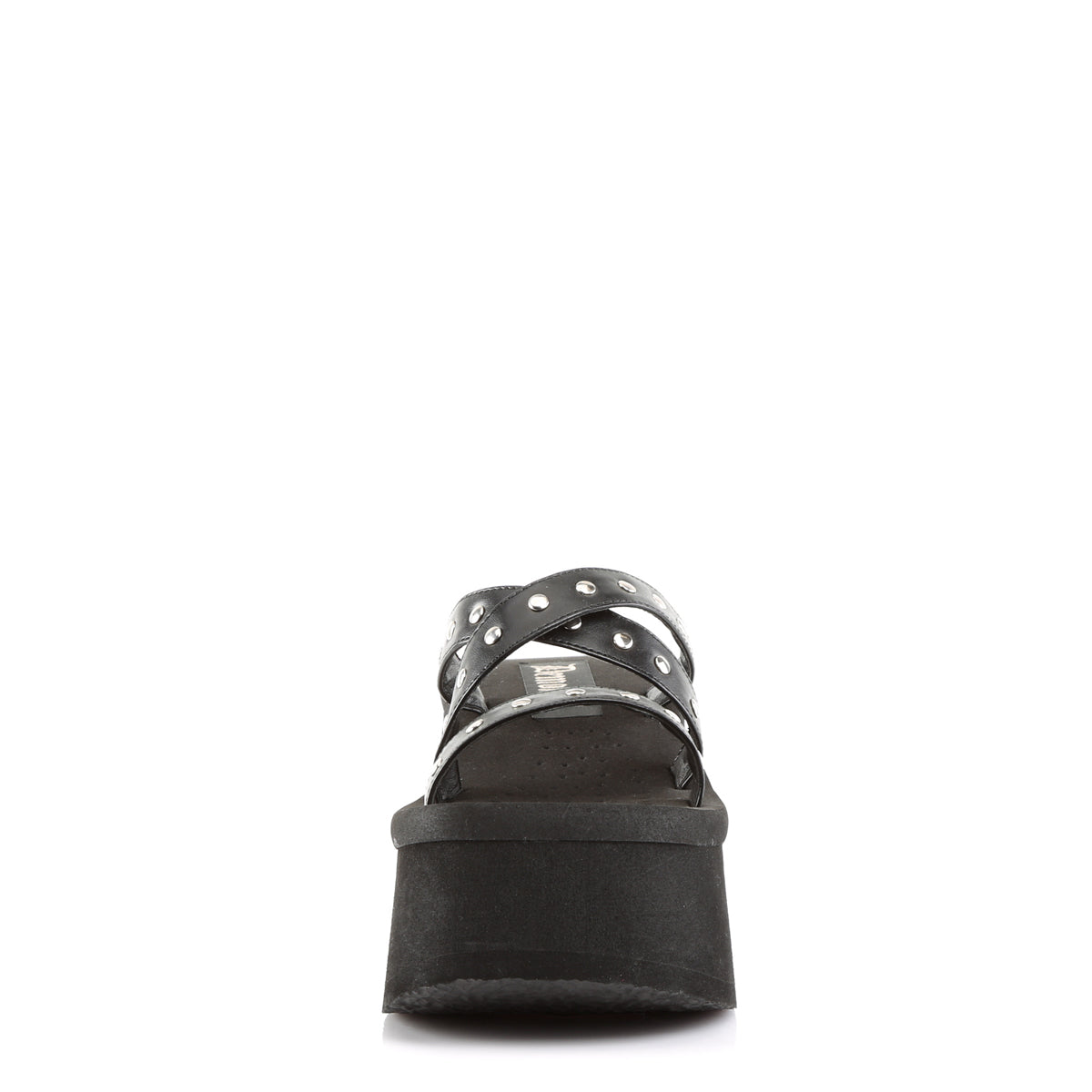 DemoniaCult Womens Sandals FUNN-19 Blk Vegan Leather