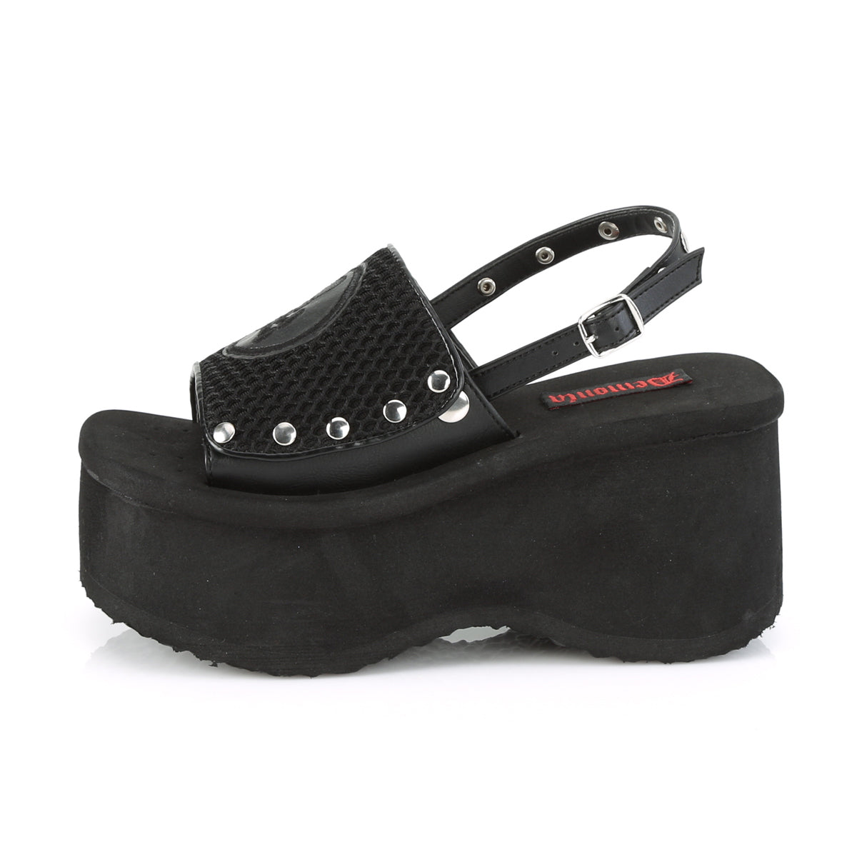 DemoniaCult Sandalias para mujeres FUNN-32 BLK FESHNETNET-VEGAN LOOO