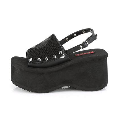 DemoniaCult Sandalias para mujeres FUNN-32 BLK FESHNETNET-VEGAN LOOO