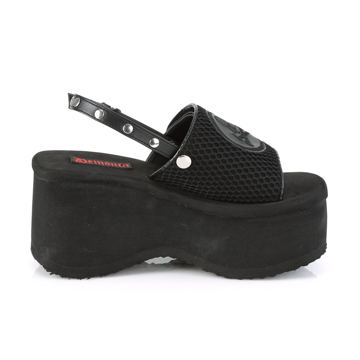 DemoniaCult Sandalias para mujeres FUNN-32 BLK FESHNETNET-VEGAN LOOO