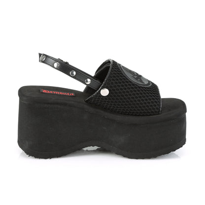 DemoniaCult Sandalias para mujeres FUNN-32 BLK FESHNETNET-VEGAN LOOO