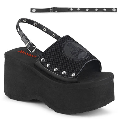 DemoniaCult Sandalias para mujeres FUNN-32 BLK FESHNETNET-VEGAN LOOO