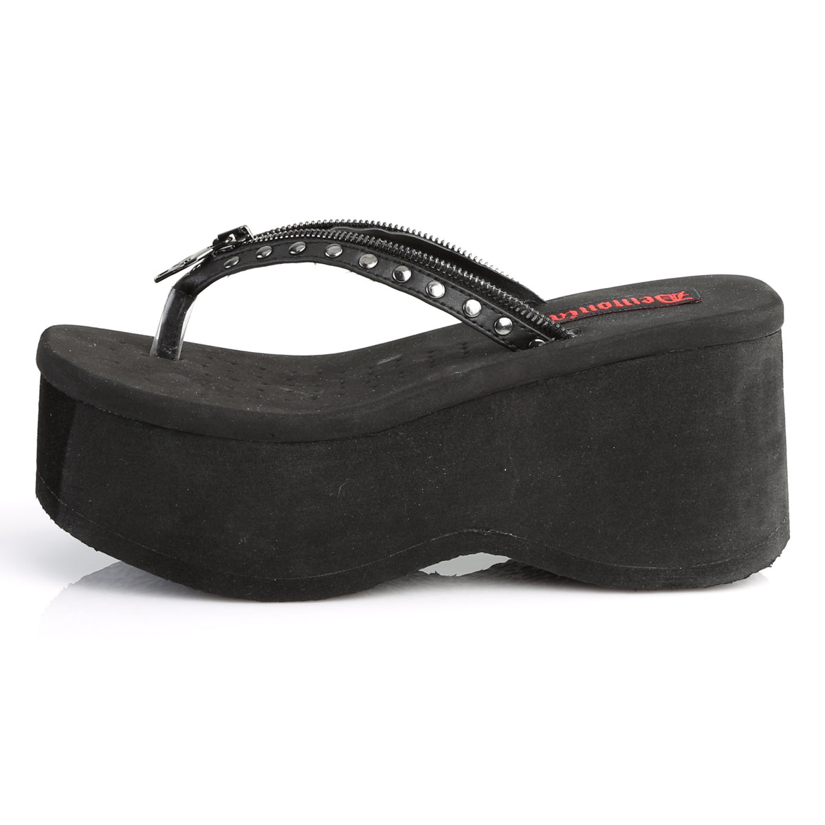 DemoniaCult Womens Sandals FUNN-33 Blk Vegan Leather