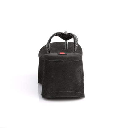 DemoniaCult Sandalias para mujeres FUNN-33 BLK de cuero vegano