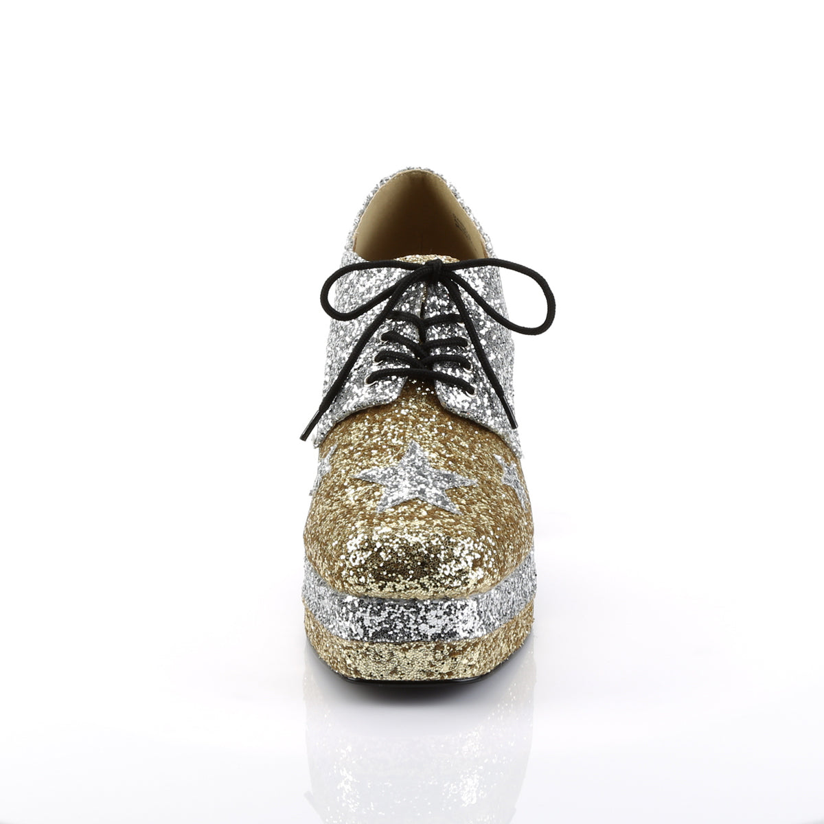 Funtasma Zapato de hombre bajo GLAMROCK-02 Slv-Gold Brillo