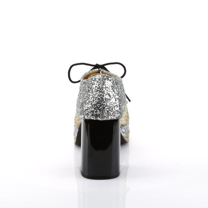 Funtasma Zapato de hombre bajo GLAMROCK-02 Slv-Gold Brillo