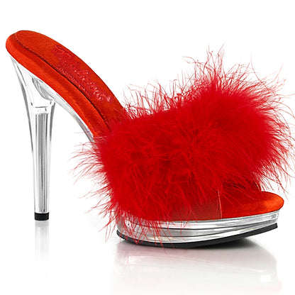 Fabulicious  Sandalias GLORY-501F-8 Red Faux Cuero-Fur / CLR