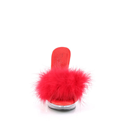 Fabulicious  Sandalias GLORY-501F-8 Red Faux Cuero-Fur / CLR