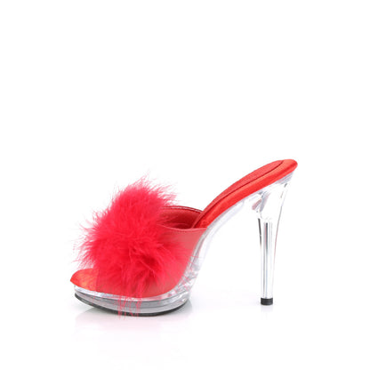 Fabulicious  Sandalias GLORY-501F-8 Red Faux Cuero-Fur / CLR