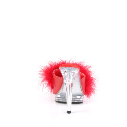 Fabulicious  Sandalias GLORY-501F-8 Red Faux Cuero-Fur / CLR
