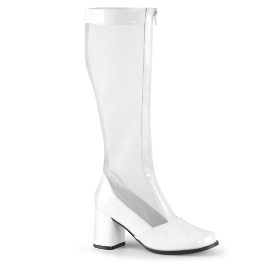 Funtasma Botas de mujer Gogo-307 WHT STR Pat-Mesh