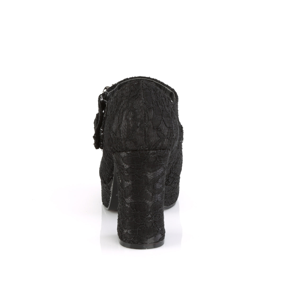 DemoniaCult Bombas de mujer GOTHIKA-09 BLK Lacera de satén