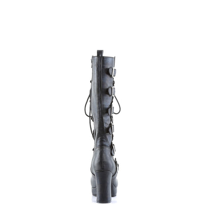DemoniaCult Botas de mujer GOTHIKA-200 Blk Leather Vegan