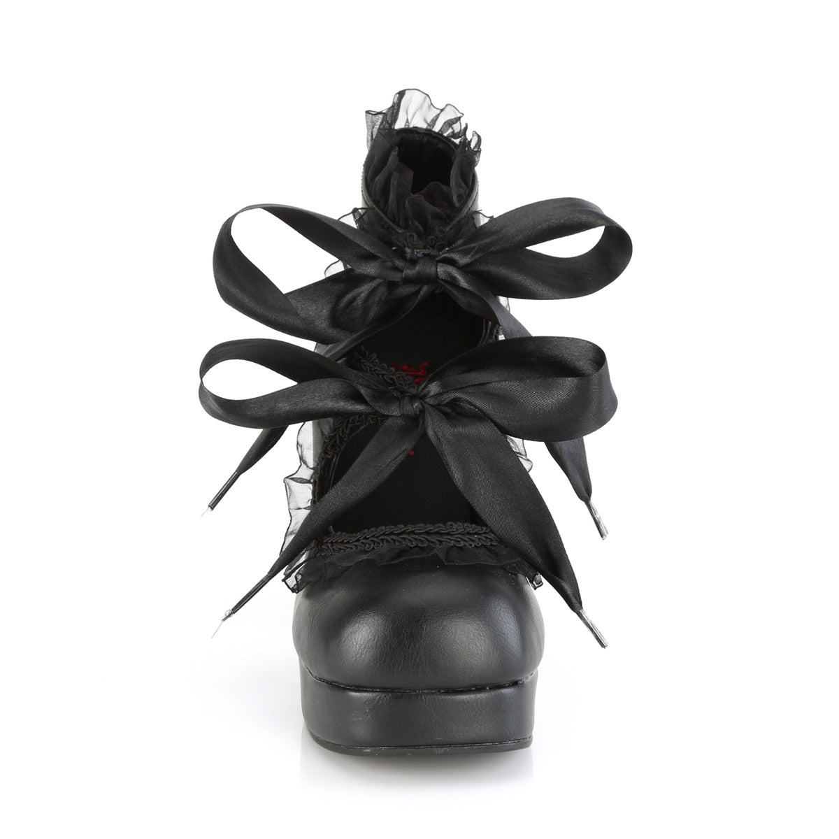DemoniaCult Bombas de mujer GOTHIKA-53 BLK de cuero vegano
