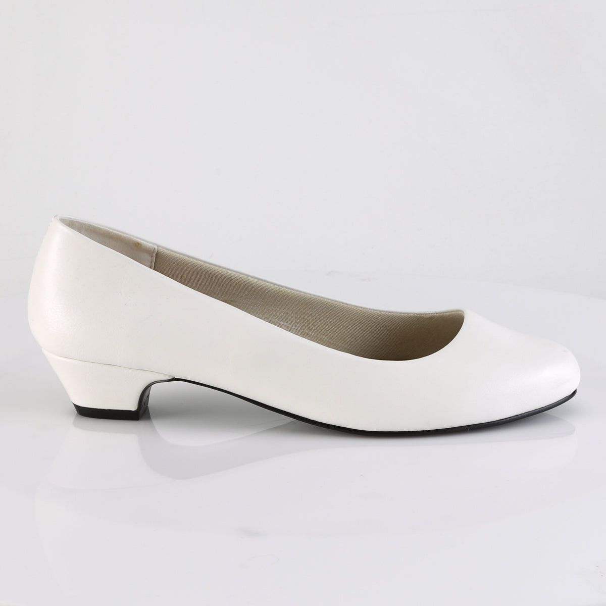 Pleaser Pink Label Bombas para mujer GWEN-01 Wht Faux Cuero