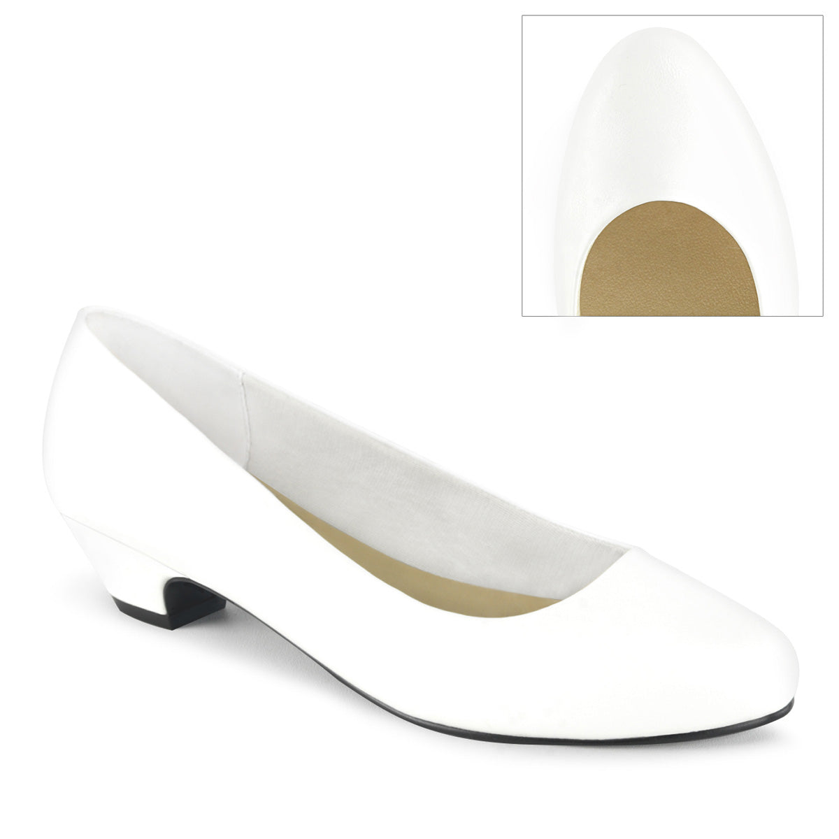 Pleaser Pink Label Bombas para mujer GWEN-01 Wht Faux Cuero