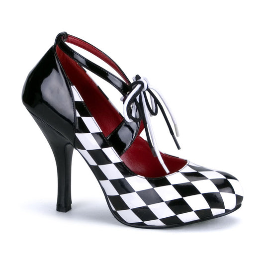 Funtasma Womens Pumps HARLEQUIN-03 Blk-Wht Pat-Checkers