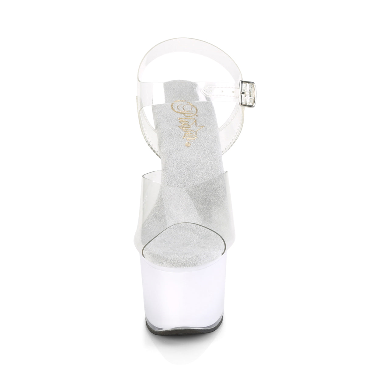 Pleaser Womens Sandals ILLUMINATOR-708 Clr/White Glow
